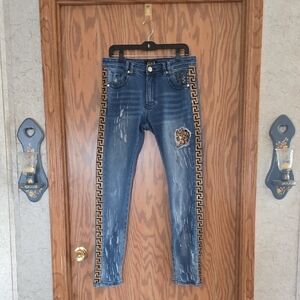 GOLD Jeans with Gold Accents size 32